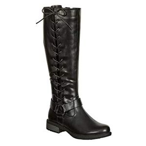 Black knee high boot